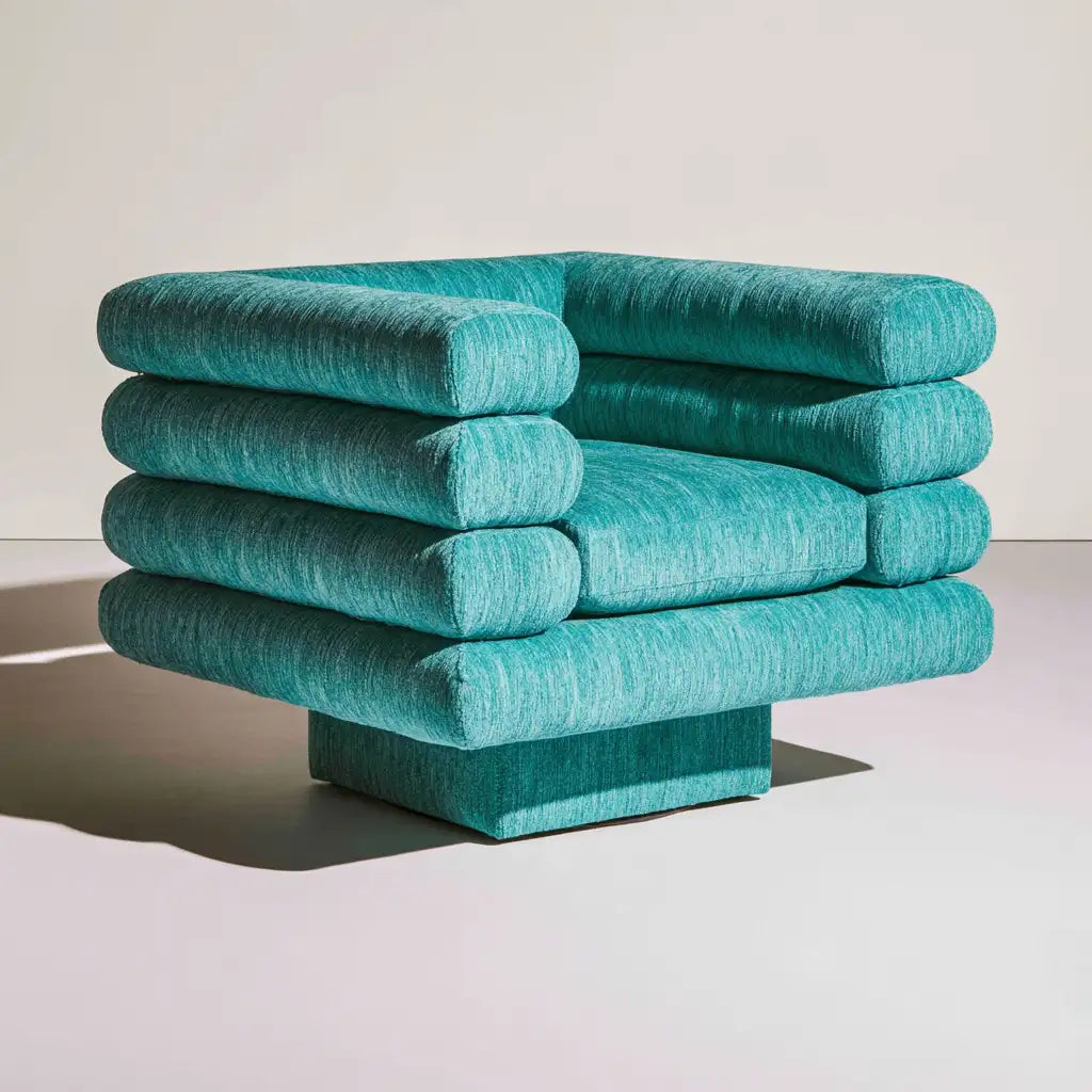 Poltrona reclinabile dalle linee moderne, verde, per la casa